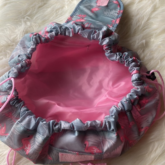 Flamingo drawstring makeup bag - Picture 2 of 2